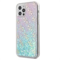 Guess 4G Liquid Glitter iPhone 12/12 Pro Hybrid-deksel - Rosa / Blå