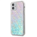 Guess 4G Liquid Glitter iPhone 12 Mini Hybrid-deksel - Rosa / Blå