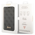 Guess 4G Metal Gold Logo iPhone 14 Plus Flip-deksel - Svart