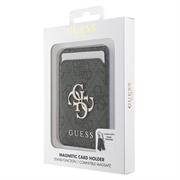 Guess 4G-kortholder med metallogo og stativ - MagSafe-kompatibel - Svart