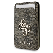 Guess 4G-kortholder i metall med logo og stativ - MagSafe-kompatibel - Brun
