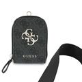 Guess 4G Metal Logo Universell crossbody-telefonstropp med tilbehørslomme - Svart