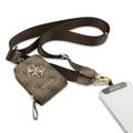 Guess 4G Metal Logo Universell crossbody-telefonstropp med tilbehørslomme - Brun