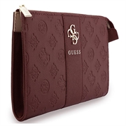 Guess 4G Peony Stripe håndveske med metallogo - Burgund