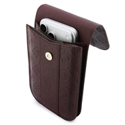 Guess 4G Peony Stripe mobilveske med metallogo - Burgund