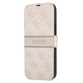 Guess 4G Printed Stripe iPhone 13 Flip-deksel - Rosa