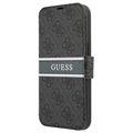 Guess 4G Printed Stripe iPhone 13 Pro Flip-deksel - Grå