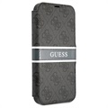 Guess 4G Printed Stripe iPhone 13 Pro Flip-deksel - Grå