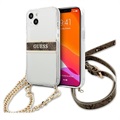 Guess 4G Script & Chain iPhone 13 Mini Deksel - Gjennomsiktig / Brun