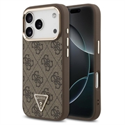 iPhone 18 Pro Guess 4G Strass Triangle Logo Gold Frame MagSafe-deksel - brun