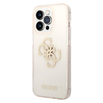 Guess Glitter 4G Big Logo iPhone 14 Pro Hybrid-deksel - Gull