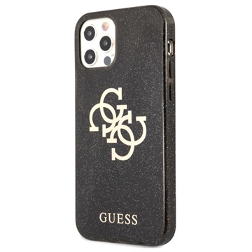 Guess Glitter 4G Big Logo iPhone 12 Pro Max Hybrid-deksel - Svart
