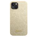 Guess Glitter Flakes Metal Logo iPhone 14 Plus Hybrid-deksel - Gull