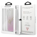 Guess Glitter Gradient Script Samsung Galaxy S21+ 5G Deksel - Rosa