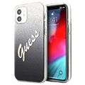Guess Glitter Gradient Script iPhone 12 Mini Deksel - Svart