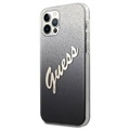 Guess Glitter Gradient Script iPhone 12/12 Pro Deksel - Svart