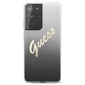Guess Glitter Gradient Script Samsung Galaxy S21 Ultra 5G Deksel - Svart