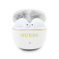 Guess Gold Line Glossy Classic Logo TWS trådløse øretelefoner - hvit