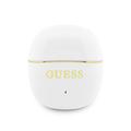 Guess Gold Line Glossy Classic Logo TWS trådløse øretelefoner - hvit