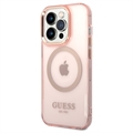 Guess Gold Outline MagSafe iPhone 14 Pro Max Hybrid-deksel