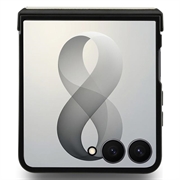 Samsung Galaxy Z Flip8 Guess Magnetic Ring Stand Grained Classic Logo-deksel - MagSafe-kompatibelt - beige