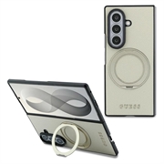 Samsung Galaxy Z Fold8 Ultra Guess Magnetic Ring Stand Grained Classic Logo-deksel - MagSafe-kompatibelt - beige
