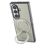 Samsung Galaxy Z Fold8 Ultra Guess Magnetic Ring Stand Grained Classic Logo-deksel - MagSafe-kompatibelt - beige