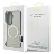 Samsung Galaxy Z Fold8 Ultra Guess Magnetic Ring Stand Grained Classic Logo-deksel - MagSafe-kompatibelt - beige