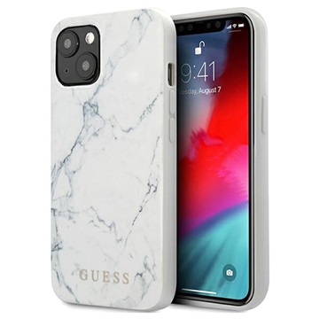 Guess Marble Collection iPhone 13 Mini Hybrid-deksel - Hvit
