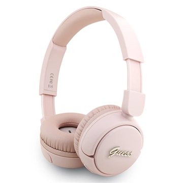 Guess Metal Logo Script Bluetooth 5.3 On-Ear hodetelefoner - Rosa