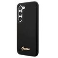 Guess Metal Logo Samsung Galaxy S23 5G Silikondeksel - Svart