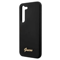 Guess Metal Logo Samsung Galaxy S23 5G Silikondeksel - Svart