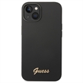 Guess Metal Logo iPhone 14 Silikondeksel (Åpen Emballasje - Utmerket) - Svart