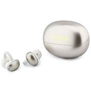 Guess trådløse øretelefoner med metallisk finish og klassisk logo (OWS) - gull
