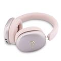 Guess trådløse hodetelefoner med metallisk finish, gullfarget skriftlogo og ENC - Rosa