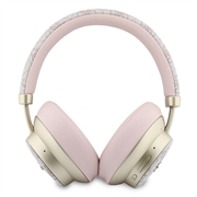 Guess PU 4G Gold Script Metal Logo ENC trådløse øretelefoner - rosa