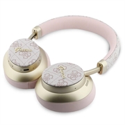 Guess PU 4G Gold Script Metal Logo ENC trådløse øretelefoner - rosa