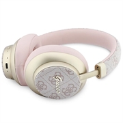 Guess PU 4G Gold Script Metal Logo ENC trådløse øretelefoner - rosa