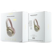 Guess PU 4G Gold Script Metal Logo ENC trådløse øretelefoner - rosa
