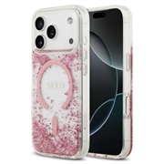iPhone 18 Pro Max/17 Pro Max Guess Resin Bottom Glitter MagSafe-deksel - rosa