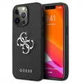 Guess Saffiano 4G Metal Logo iPhone 13 Hybrid-deksel - Svart