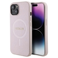 iPhone 15 Guess Saffiano Hybrid-deksel - MagSafe Kompatibel - Rosa