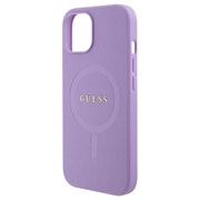 iPhone 15 Guess Saffiano Hybrid-deksel - MagSafe Kompatibel - Lilla