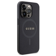 iPhone 15 Pro Max Guess Saffiano Hybrid-deksel - MagSafe Kompatibel - Svart