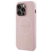 iPhone 15 Pro Max Guess Saffiano Hybrid-deksel - MagSafe Kompatibel - Rosa