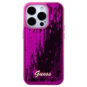 iPhone 15 Pro Guess Sequin Script Logo Deksel - Magenta