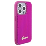 iPhone 15 Pro Guess Sequin Script Logo Deksel - Magenta