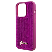 iPhone 15 Pro Guess Sequin Script Logo Deksel - Magenta