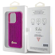 iPhone 15 Pro Guess Sequin Script Logo Deksel - Magenta