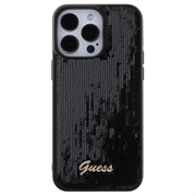 iPhone 15 Pro Max Guess Sequin Script Logo Deksel - Svart